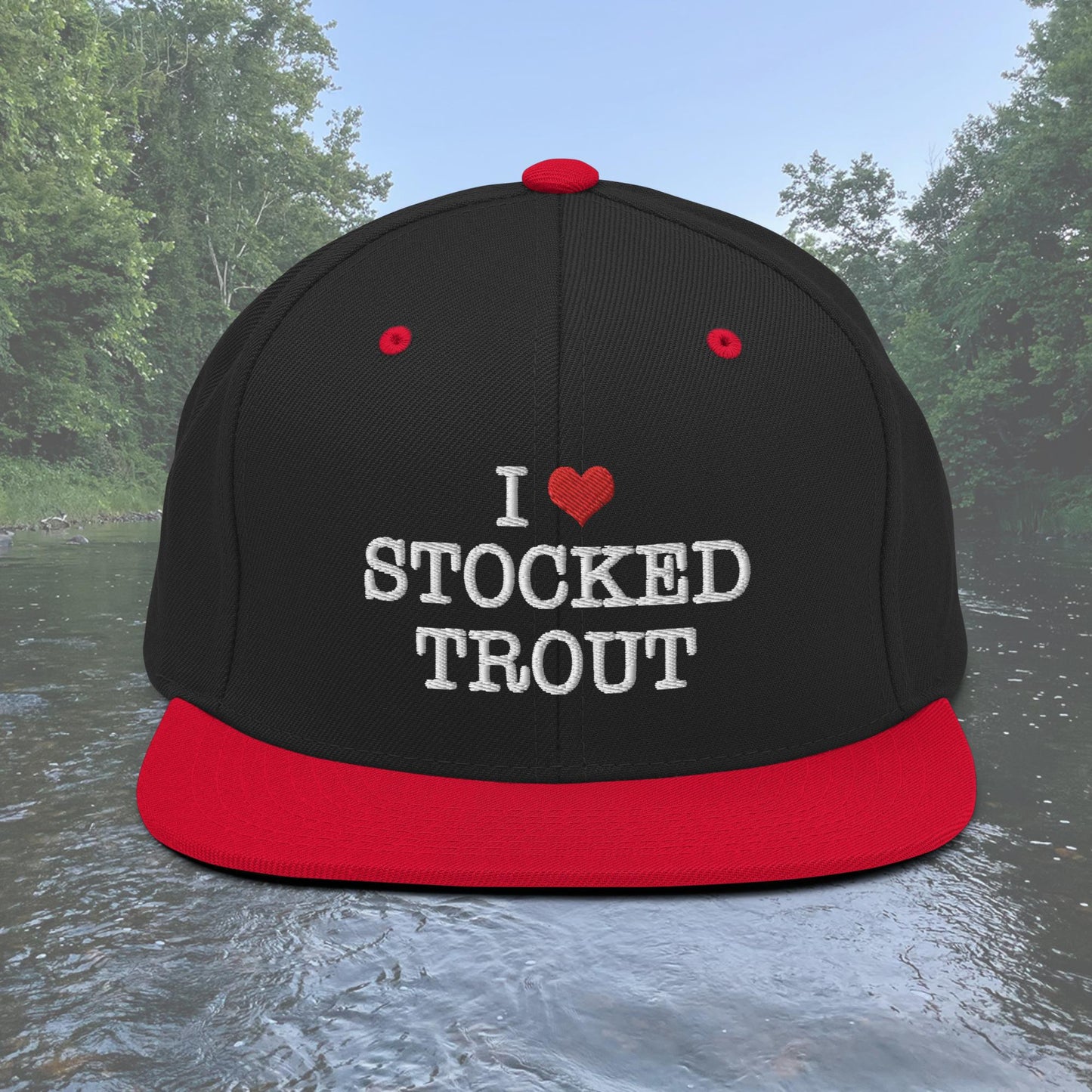 I Love Stocked Trout Snapback Hat