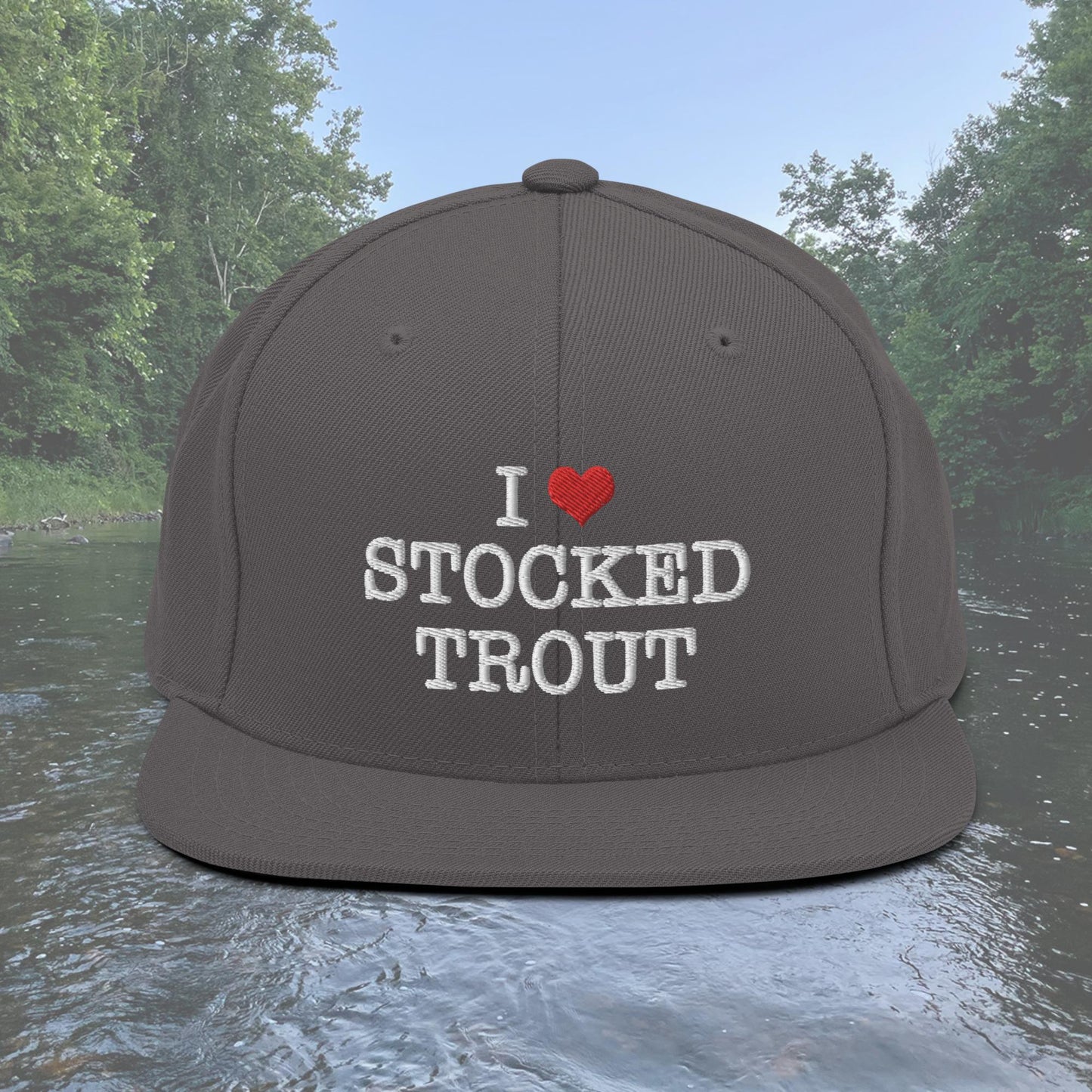 I Love Stocked Trout Snapback Hat