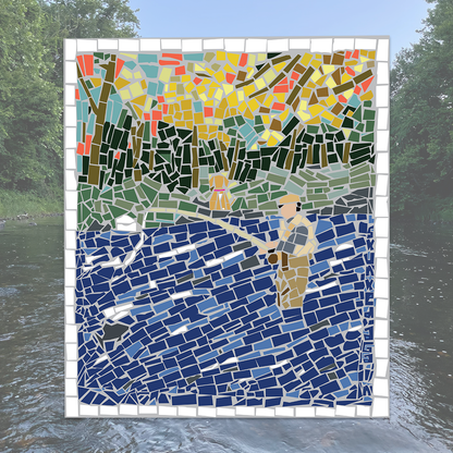 Fly Angler Mosaic Sticker