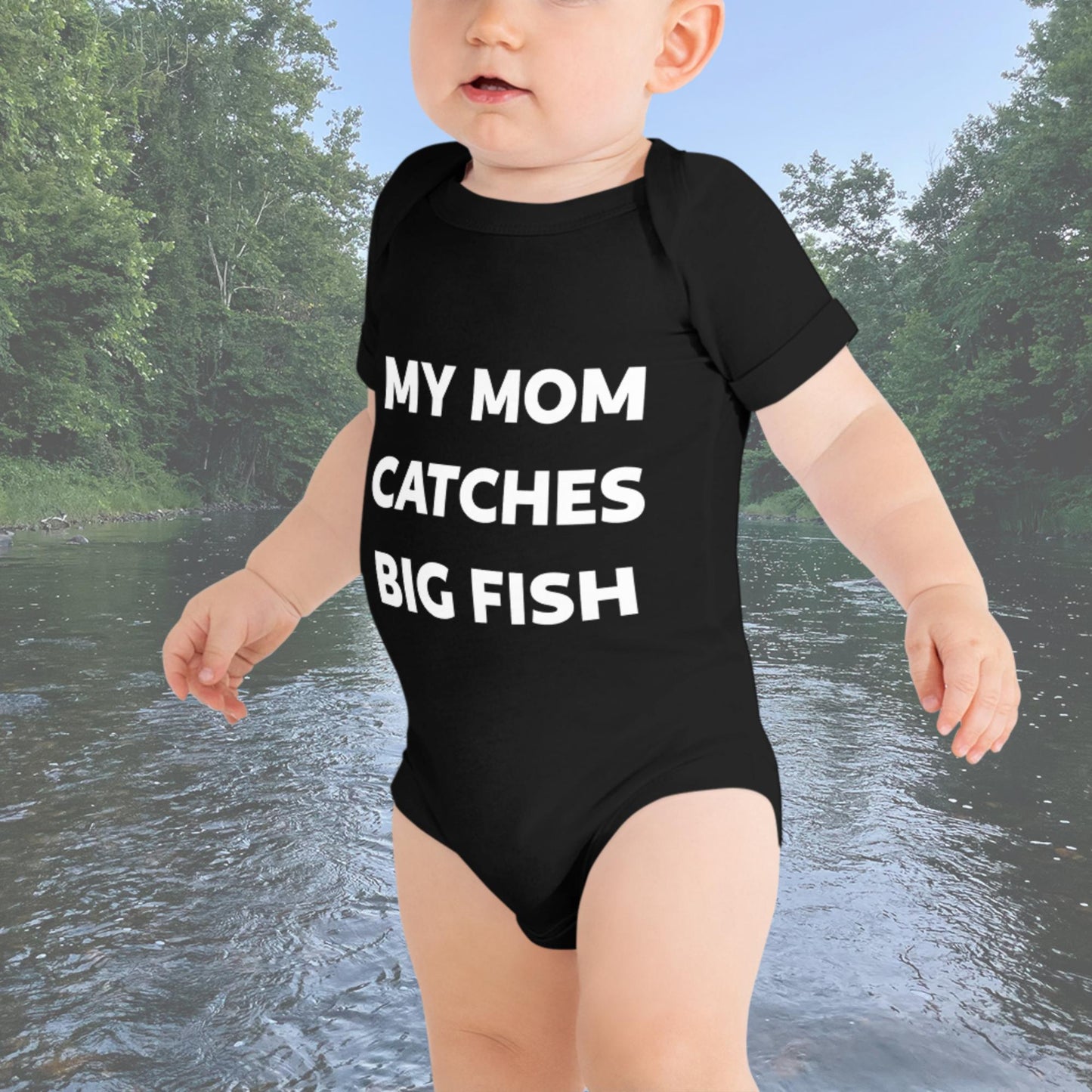 My Mom Catches Big Fish Baby short sleeve one piece