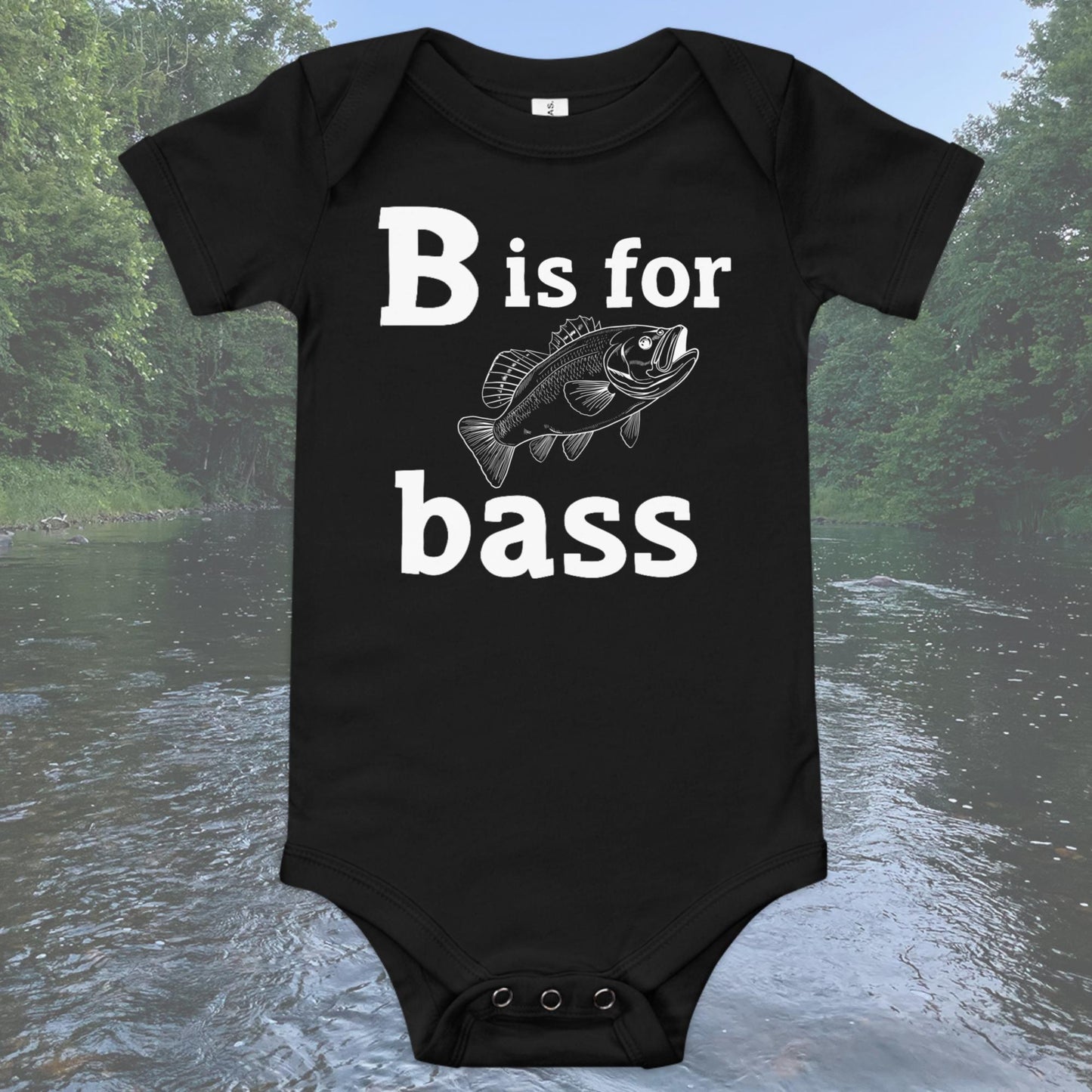 B is for Bass Baby short sleeve one piece