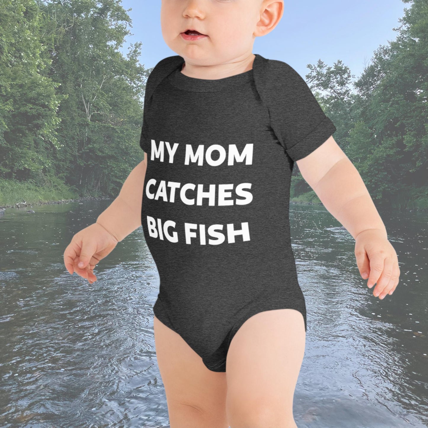 My Mom Catches Big Fish Baby short sleeve one piece