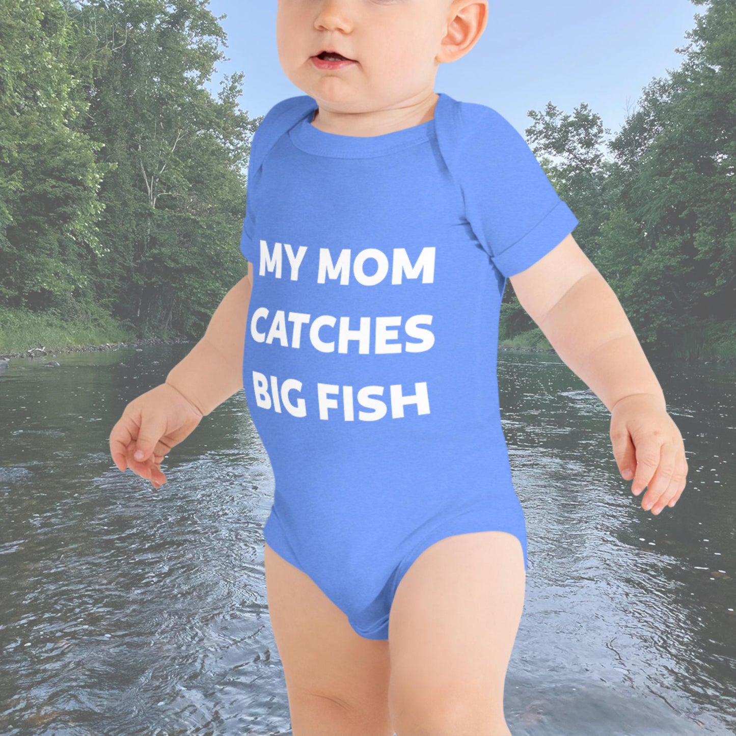 My Mom Catches Big Fish Baby short sleeve one piece