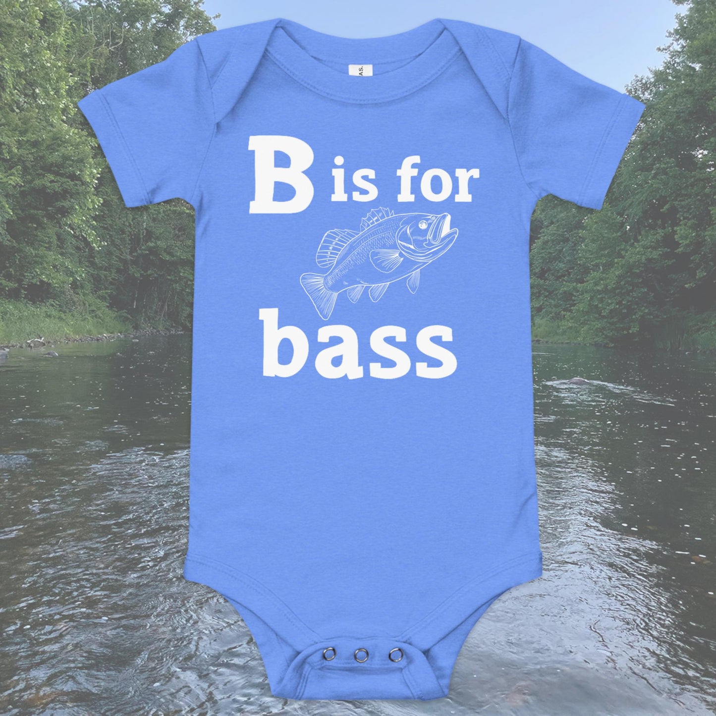 B is for Bass Baby short sleeve one piece