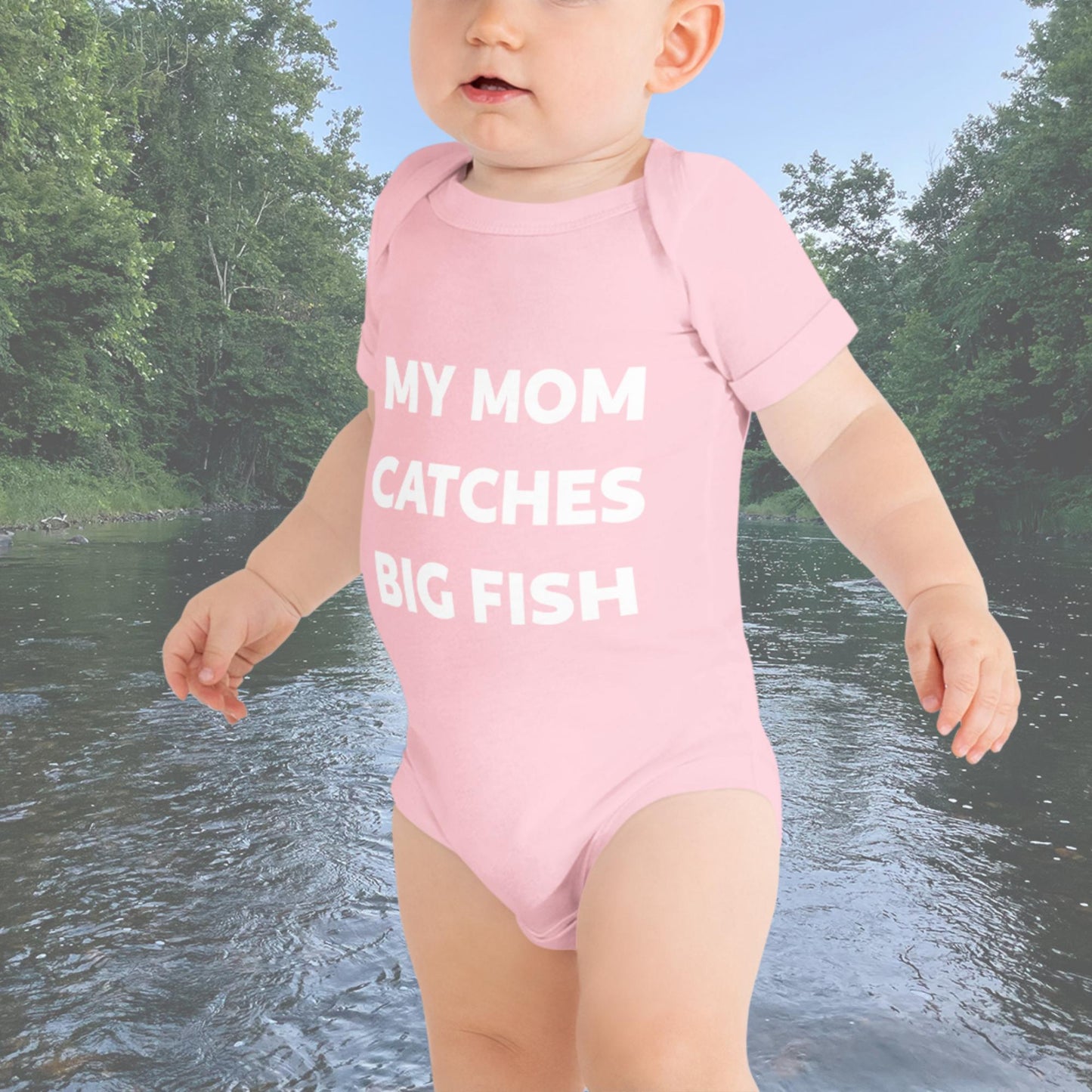 My Mom Catches Big Fish Baby short sleeve one piece