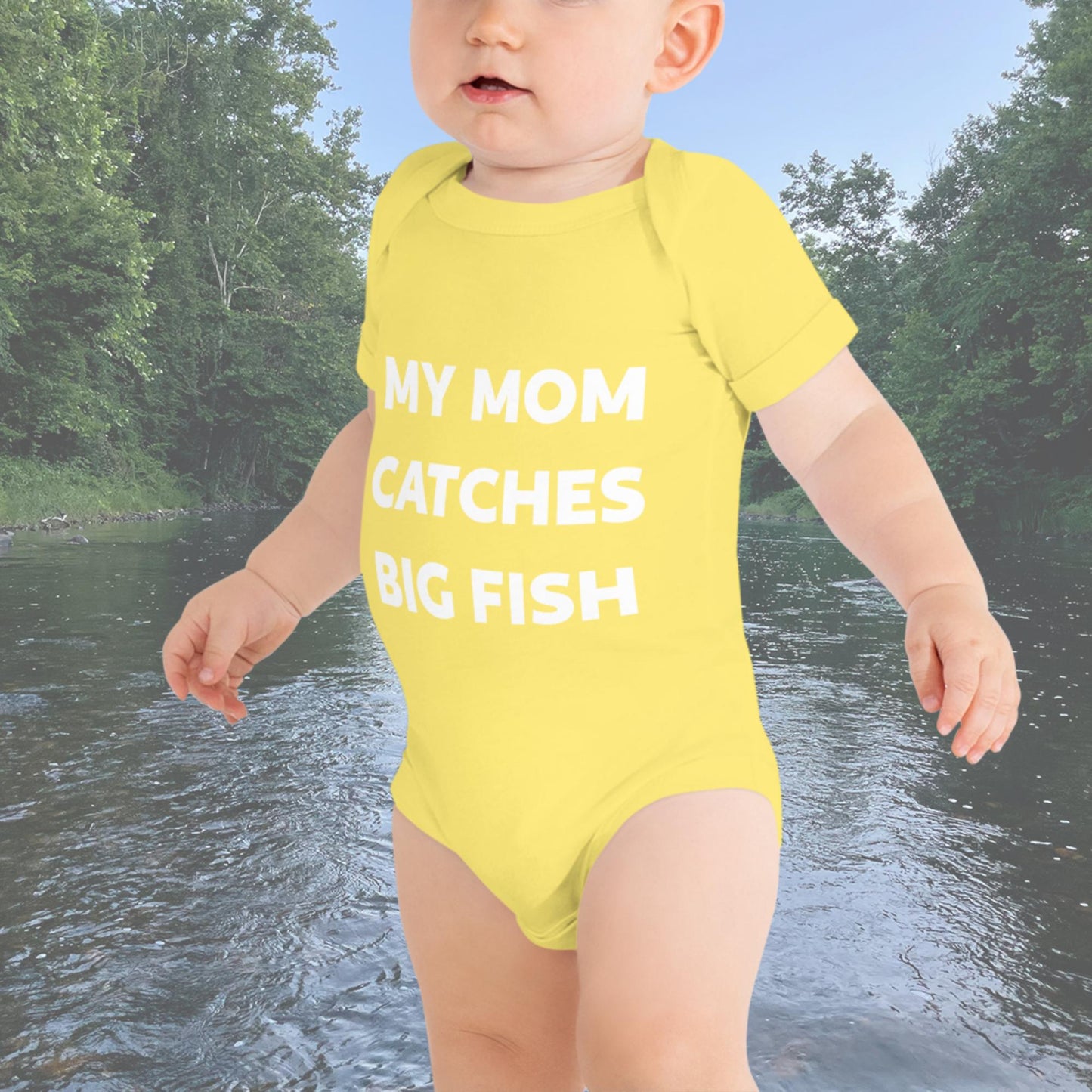 My Mom Catches Big Fish Baby short sleeve one piece