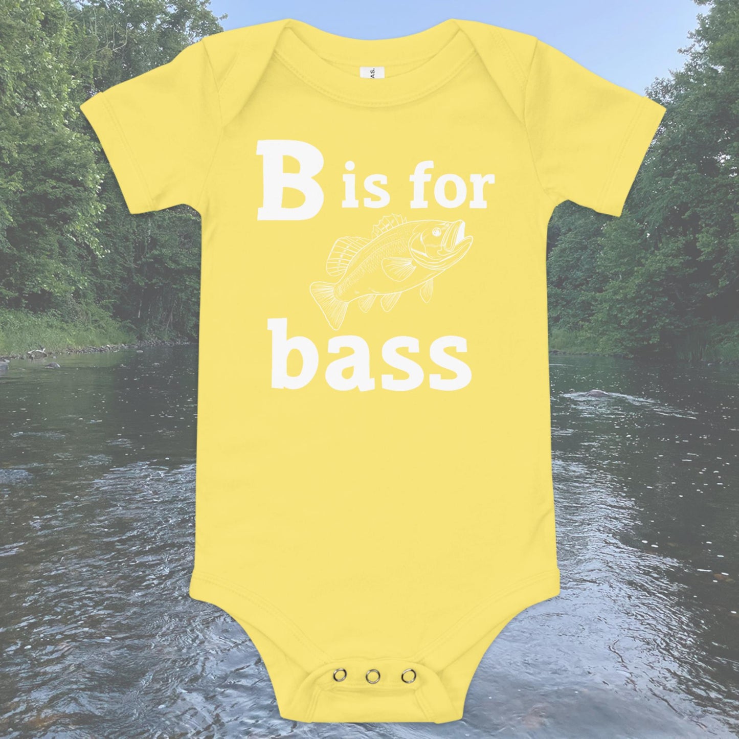 B is for Bass Baby short sleeve one piece