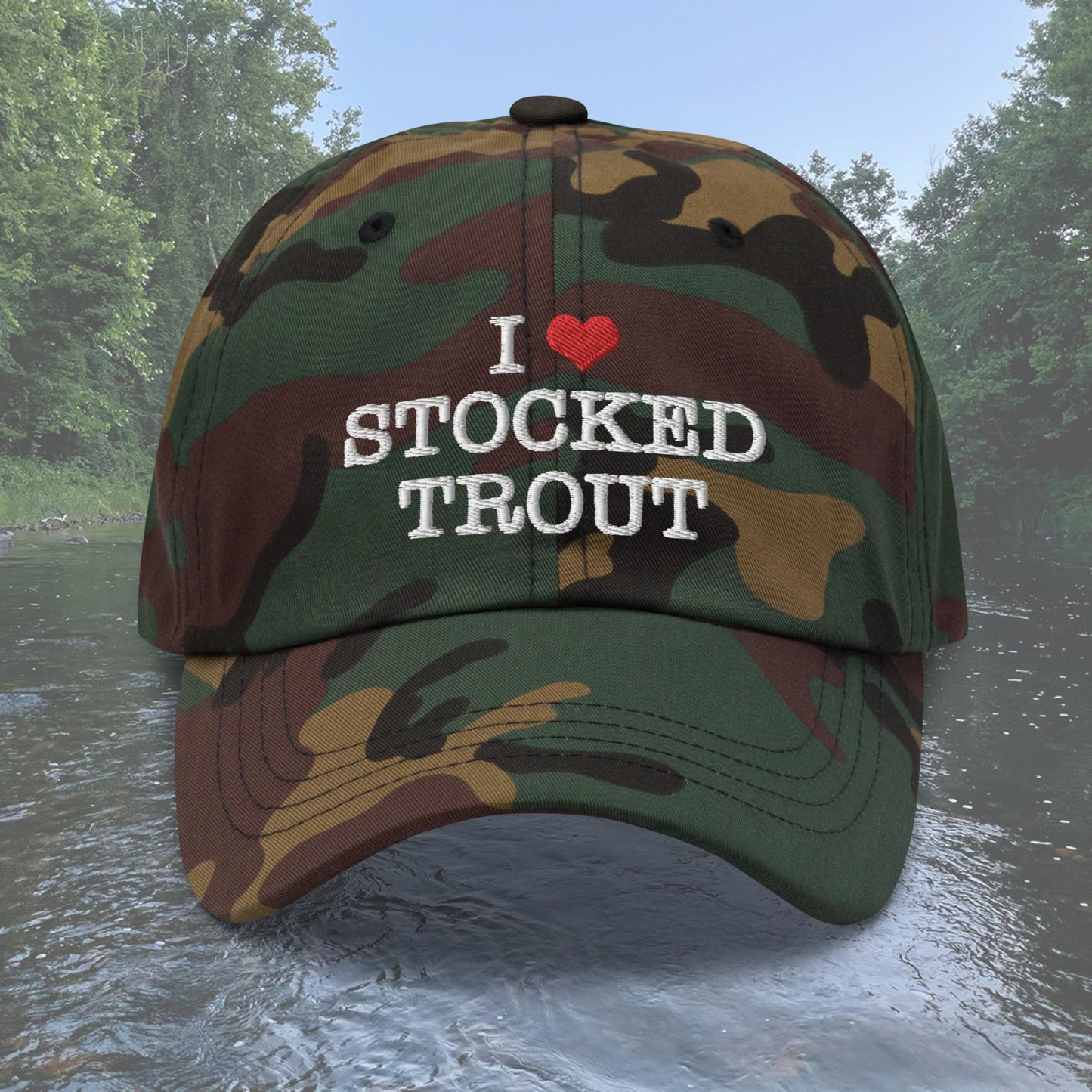 I Love Stocked Trout Dad Hat