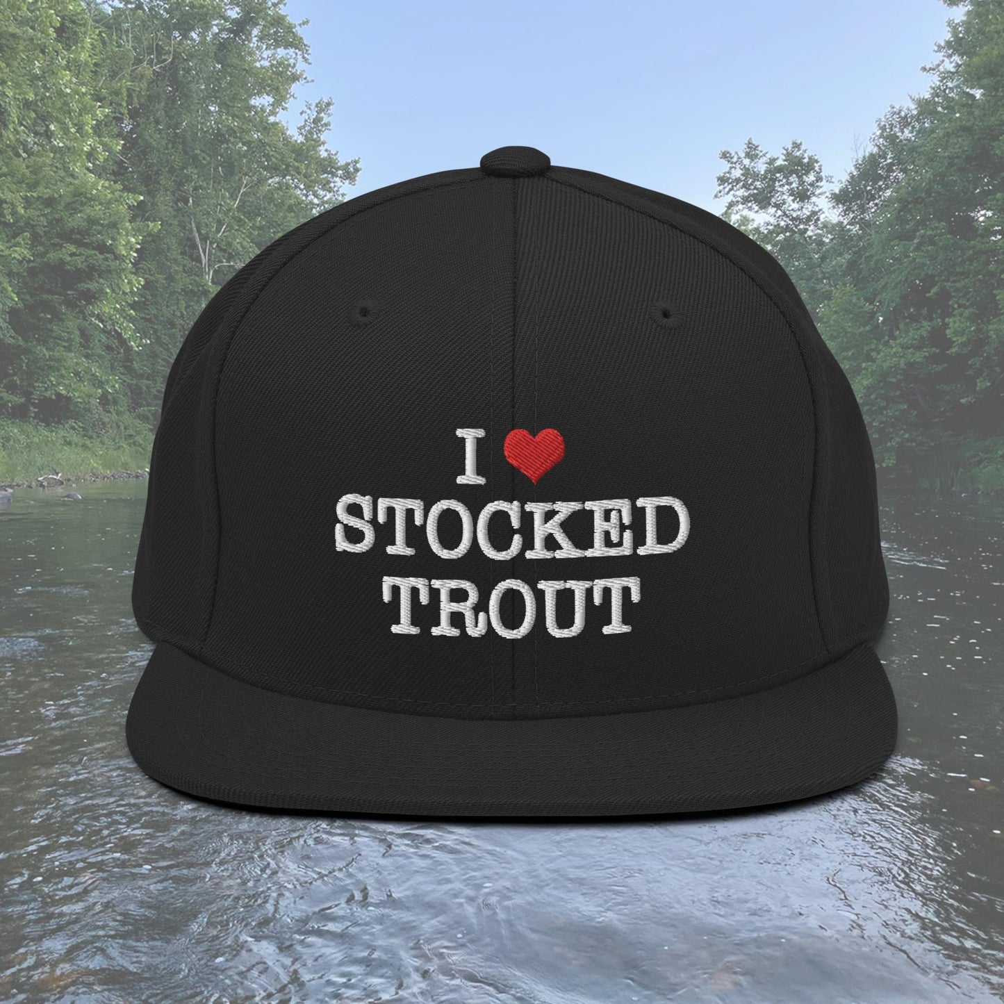 I Love Stocked Trout Snapback Hat