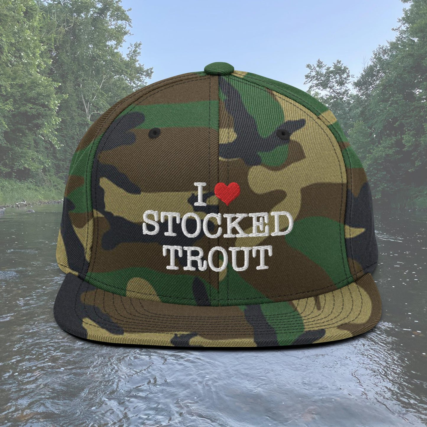 I Love Stocked Trout Snapback Hat