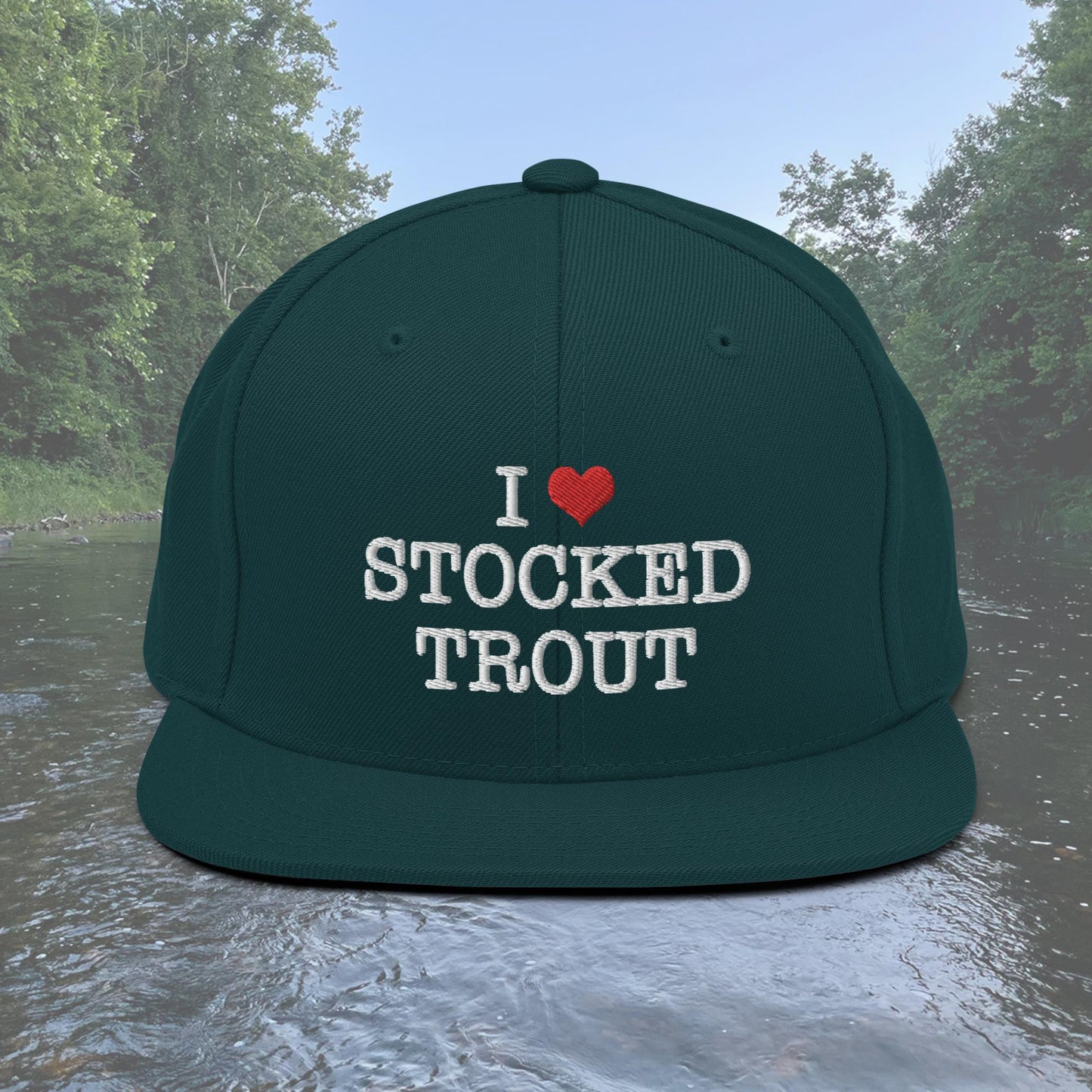 I Love Stocked Trout Snapback Hat