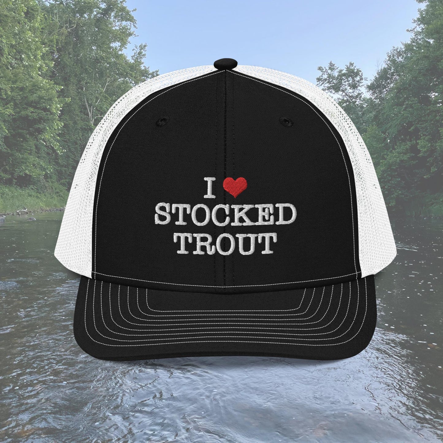 I Love Stocked Trout Trucker Hat