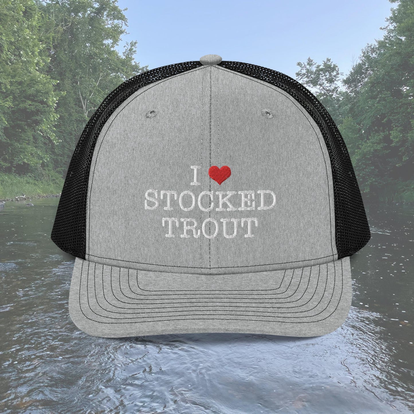 I Love Stocked Trout Trucker Hat