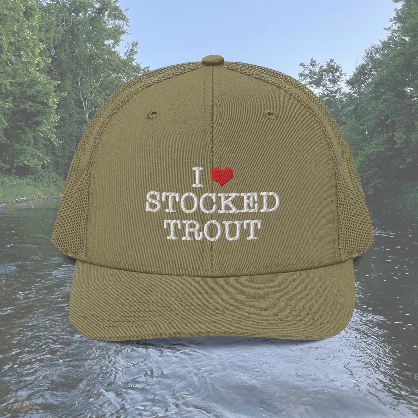 I Love Stocked Trout Trucker Hat