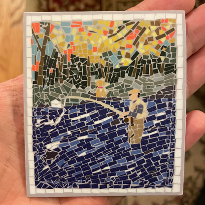 Fly Angler Mosaic Sticker